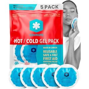 NWT ICEWRAPS Unisex Reusable Hot & Cold Gel Packs for Pain Relief,blue-5 Pack